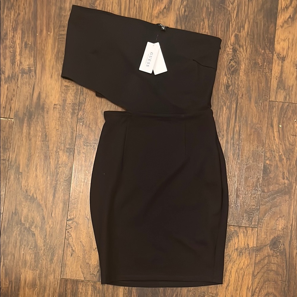 NWT Guess Black One-Shoulder Bodycon Dress